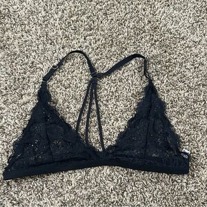 Free People Black Lace Strappy Bralette